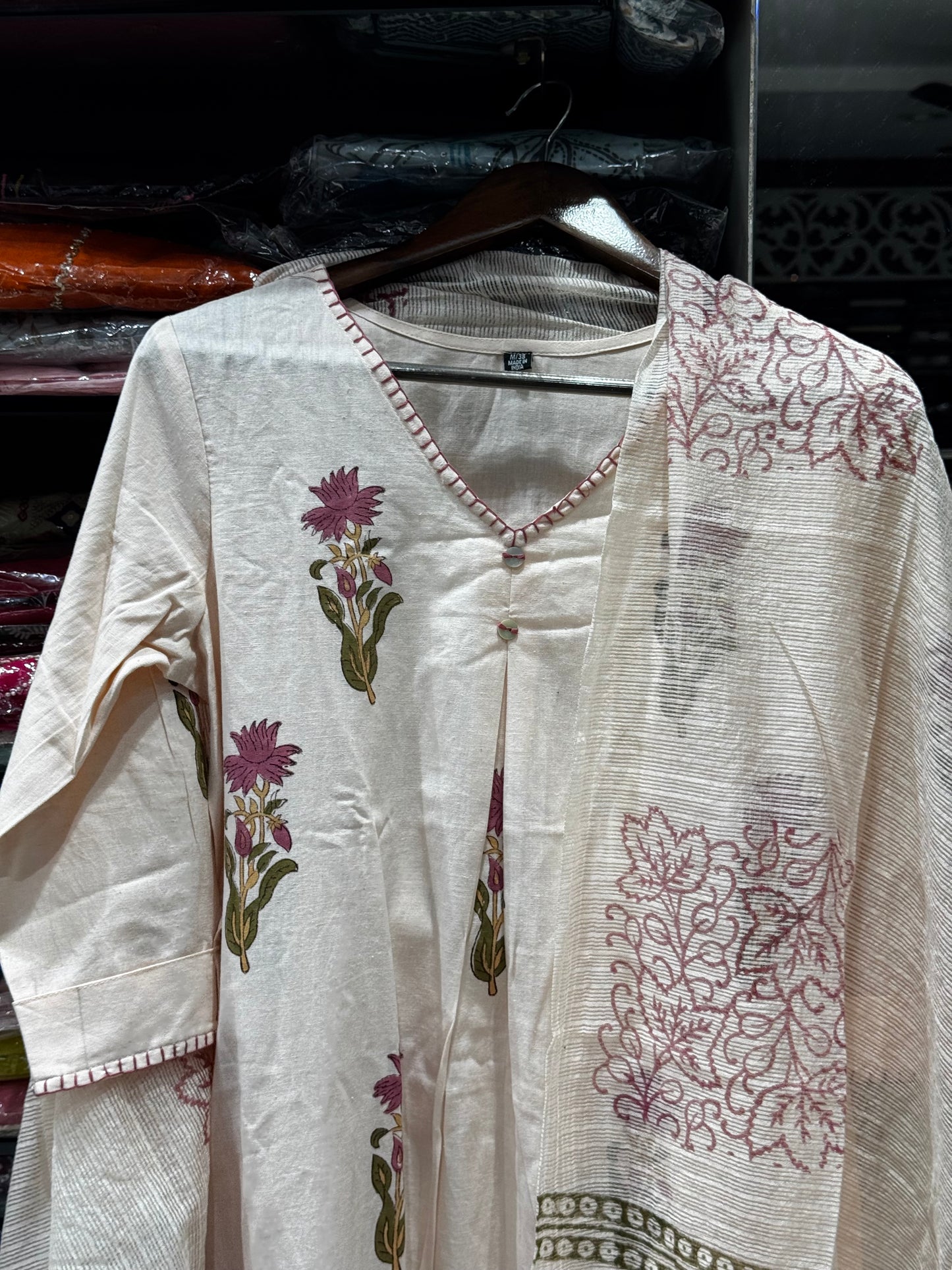 K169 Jaipur block print three peice set flex cotton