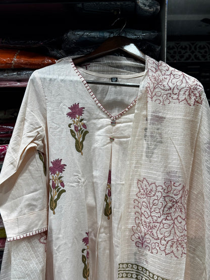 K169 Jaipur block print three peice set flex cotton