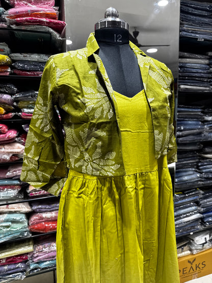 F146 Jaipur cotton jacket style gown