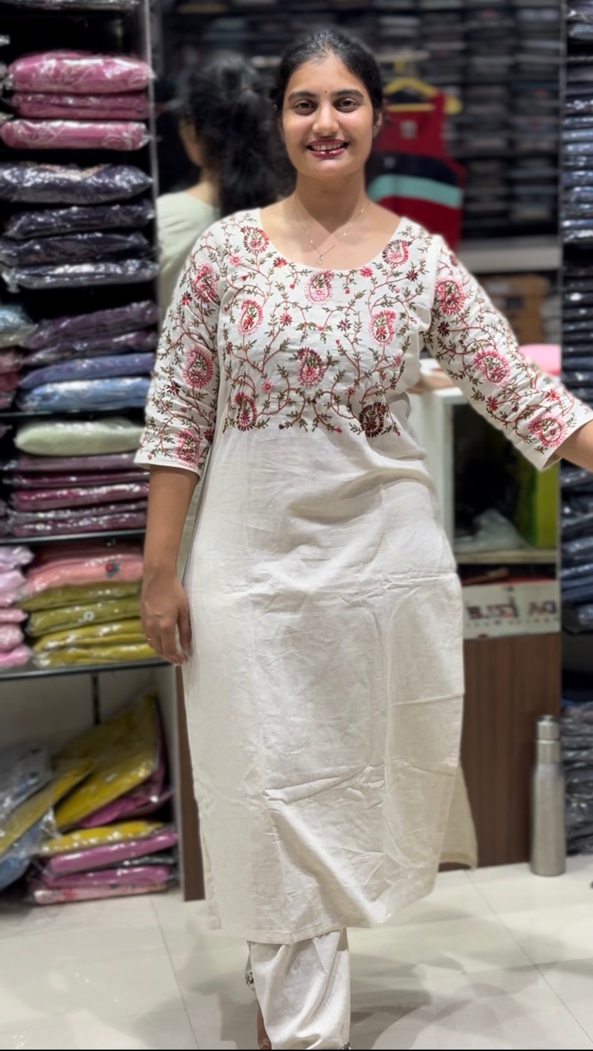 C128 Kora cotton Kantha work cord set