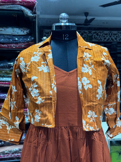 F146 Jaipur cotton jacket style gown