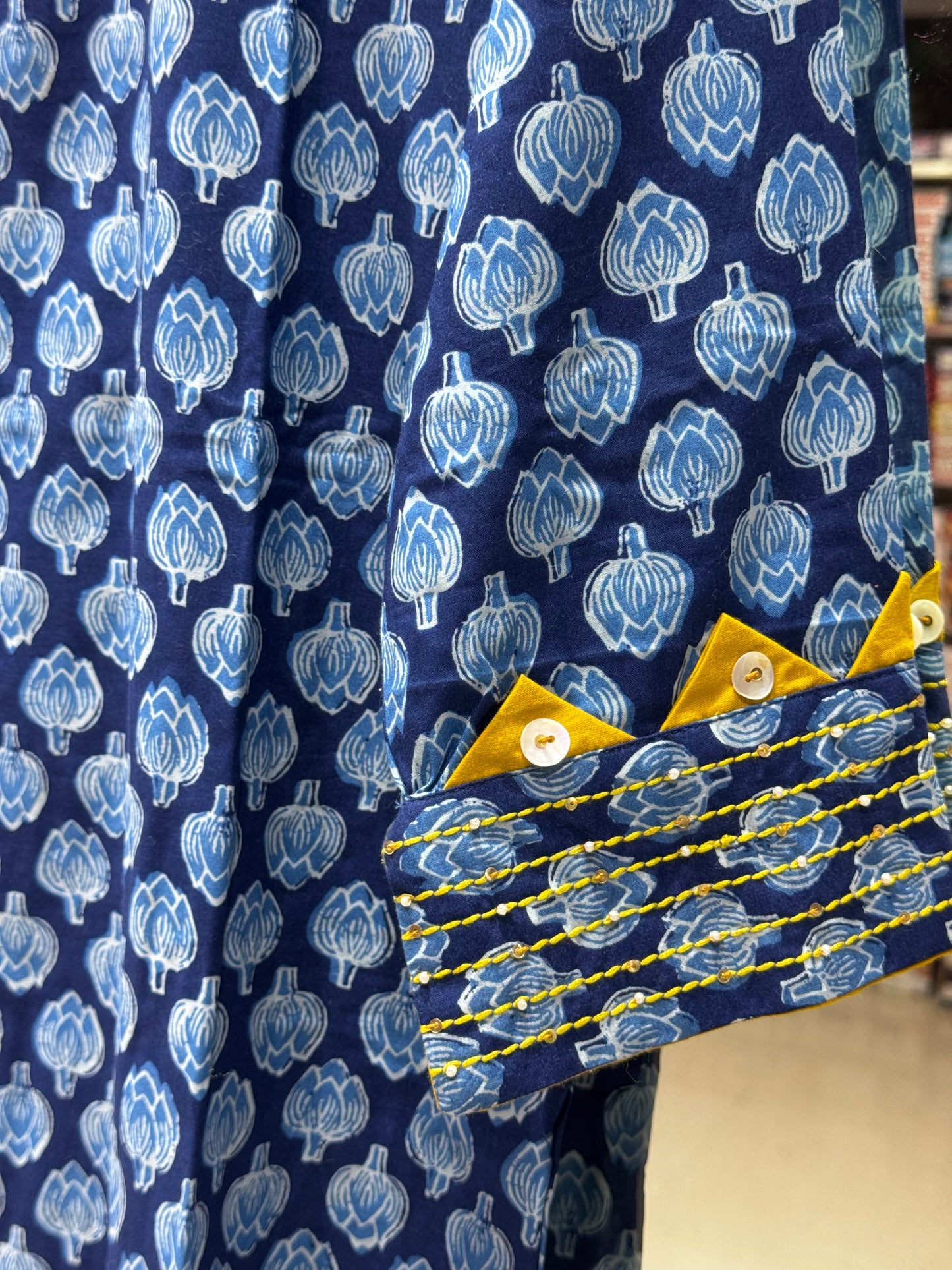 K170 Blue Jaipur block print three peice set