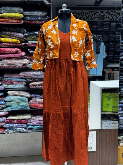 F146 Jaipur cotton jacket style gown