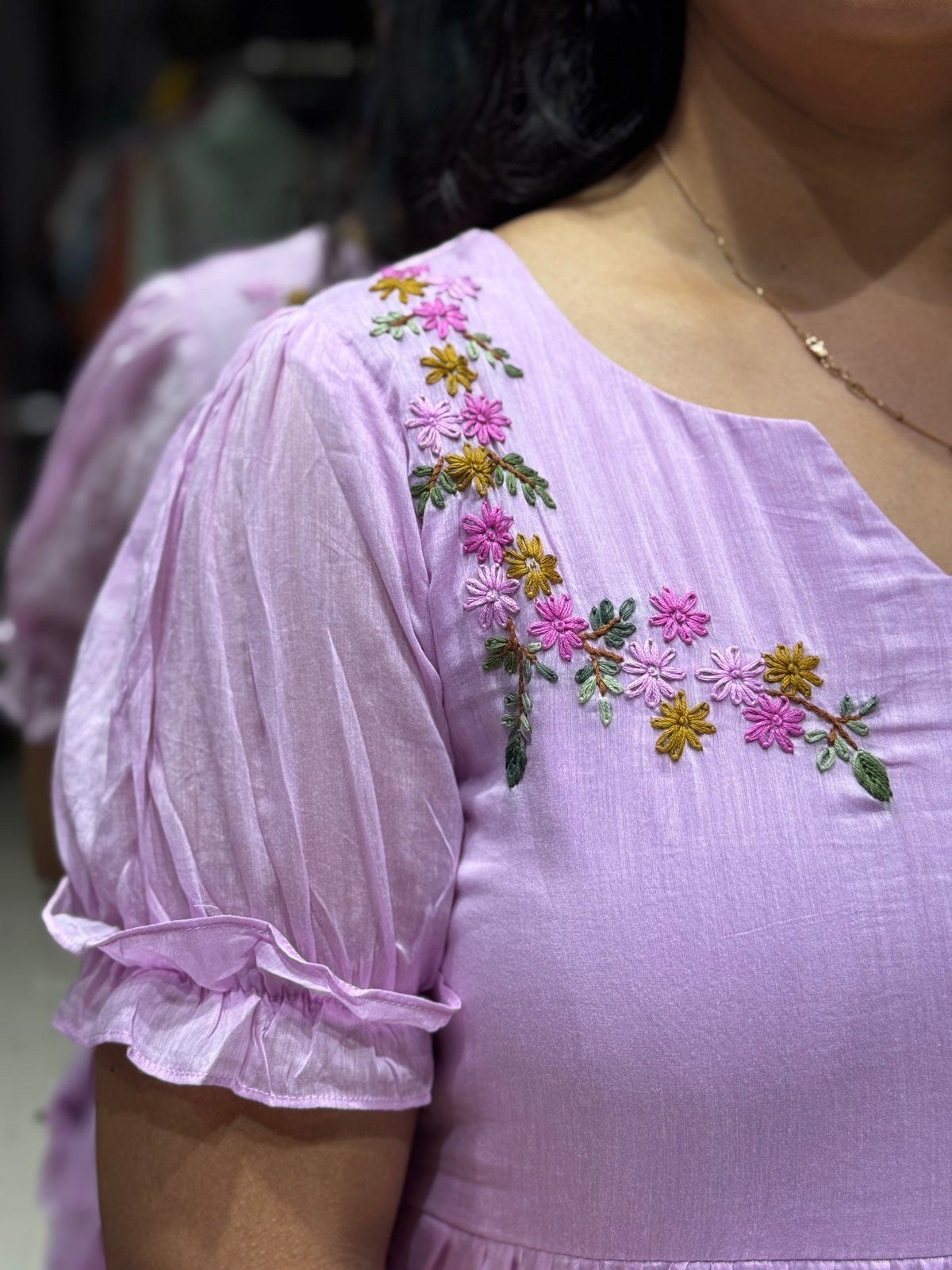 F162 Electric Lavender frills dress