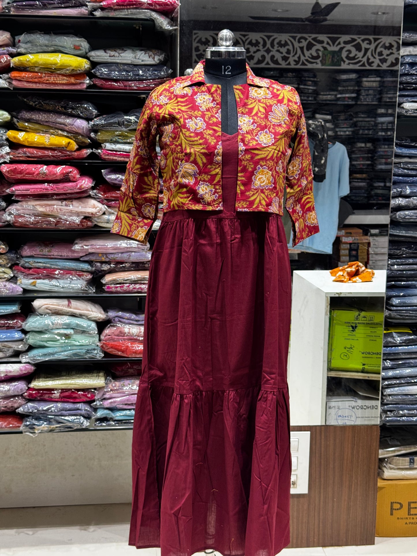 F146 Jaipur cotton jacket style gown