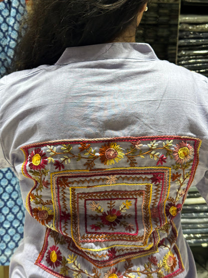 C84 Handloom cotton Backwork cord set
