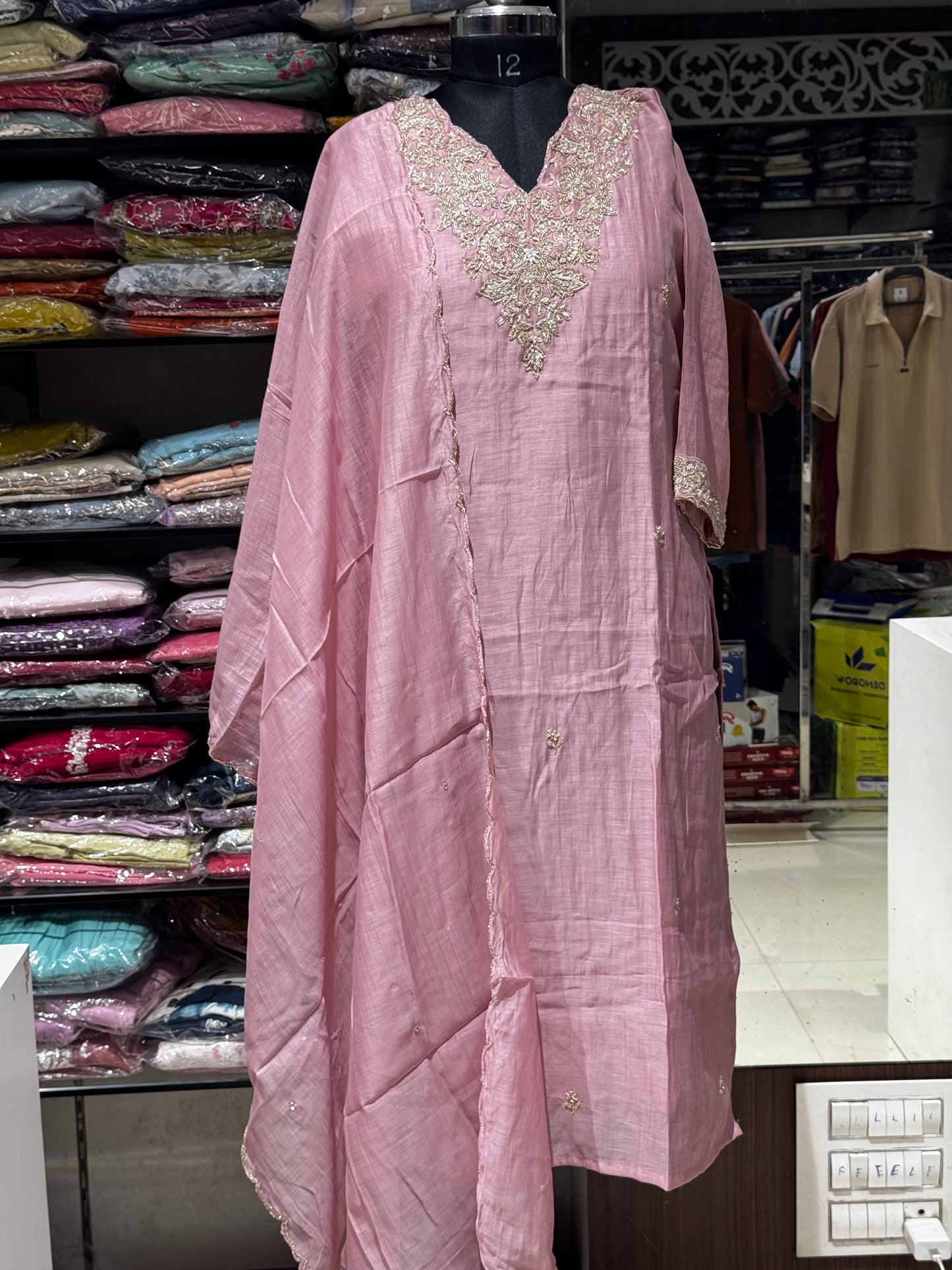 K176 Benaras mulchanderi with premium zardosi work