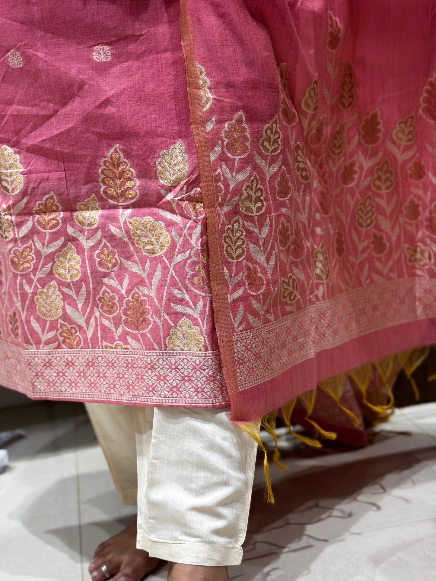 K165 Raw SILK jamdani 3pc sets