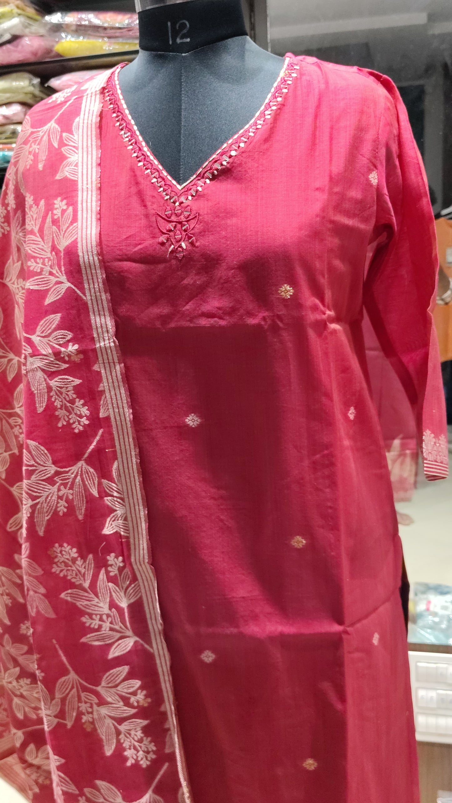 K165 Raw SILK jamdani 3pc sets