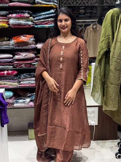 K175 Benaras Mulchanderi Partywear three peice set