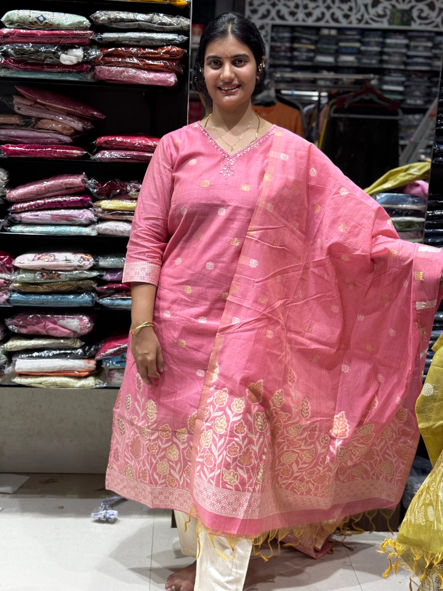 K165 Raw SILK jamdani 3pc sets