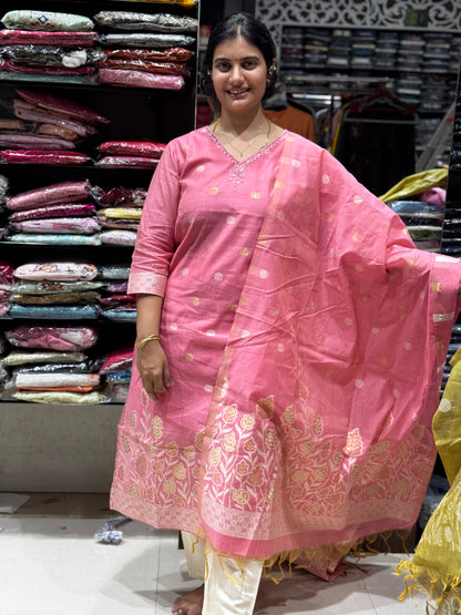 K165 Raw SILK jamdani 3pc sets