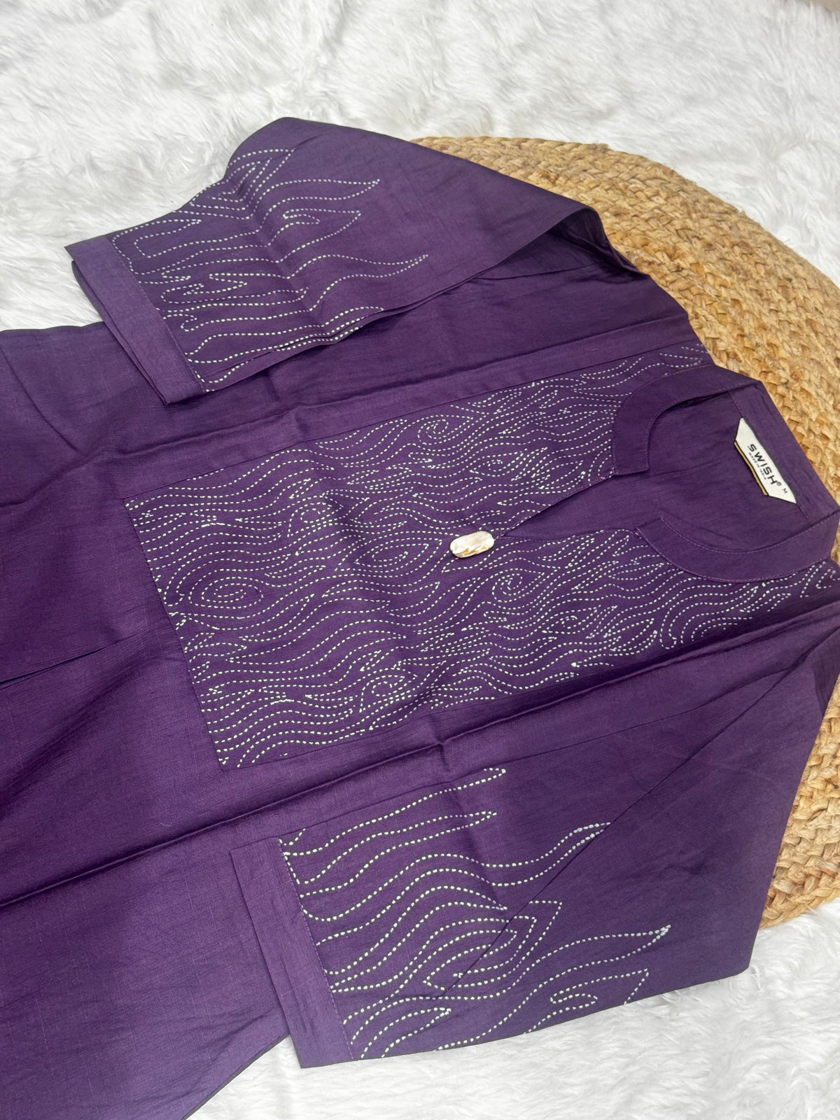 T43 Vatican silk printed kurti top