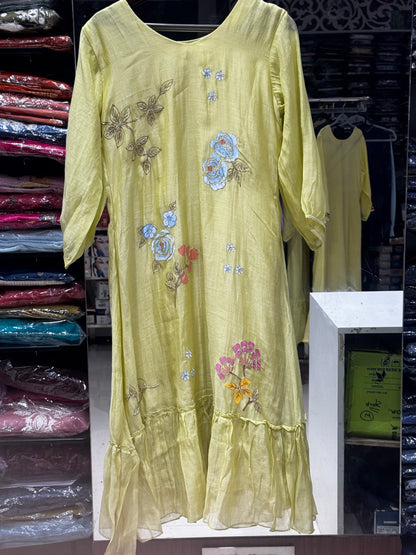 F156 Benaras mulchanderi dress