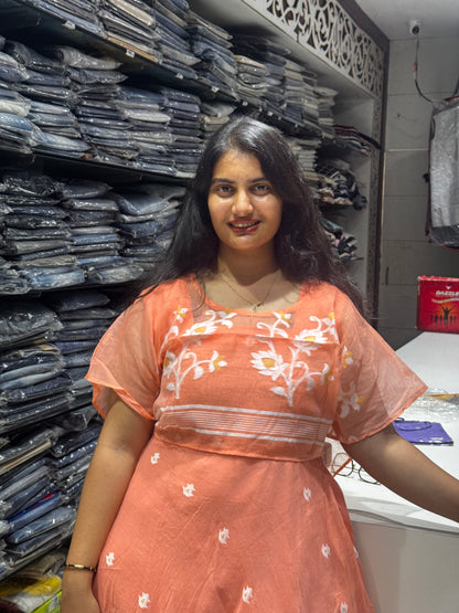 F140 Jamdani Poncho dress