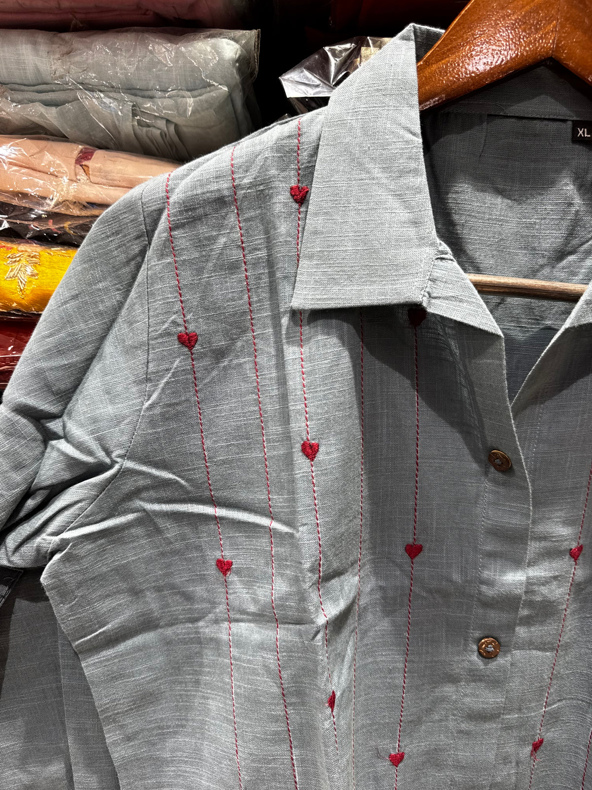 SH20 Heart weaving shirt cotton