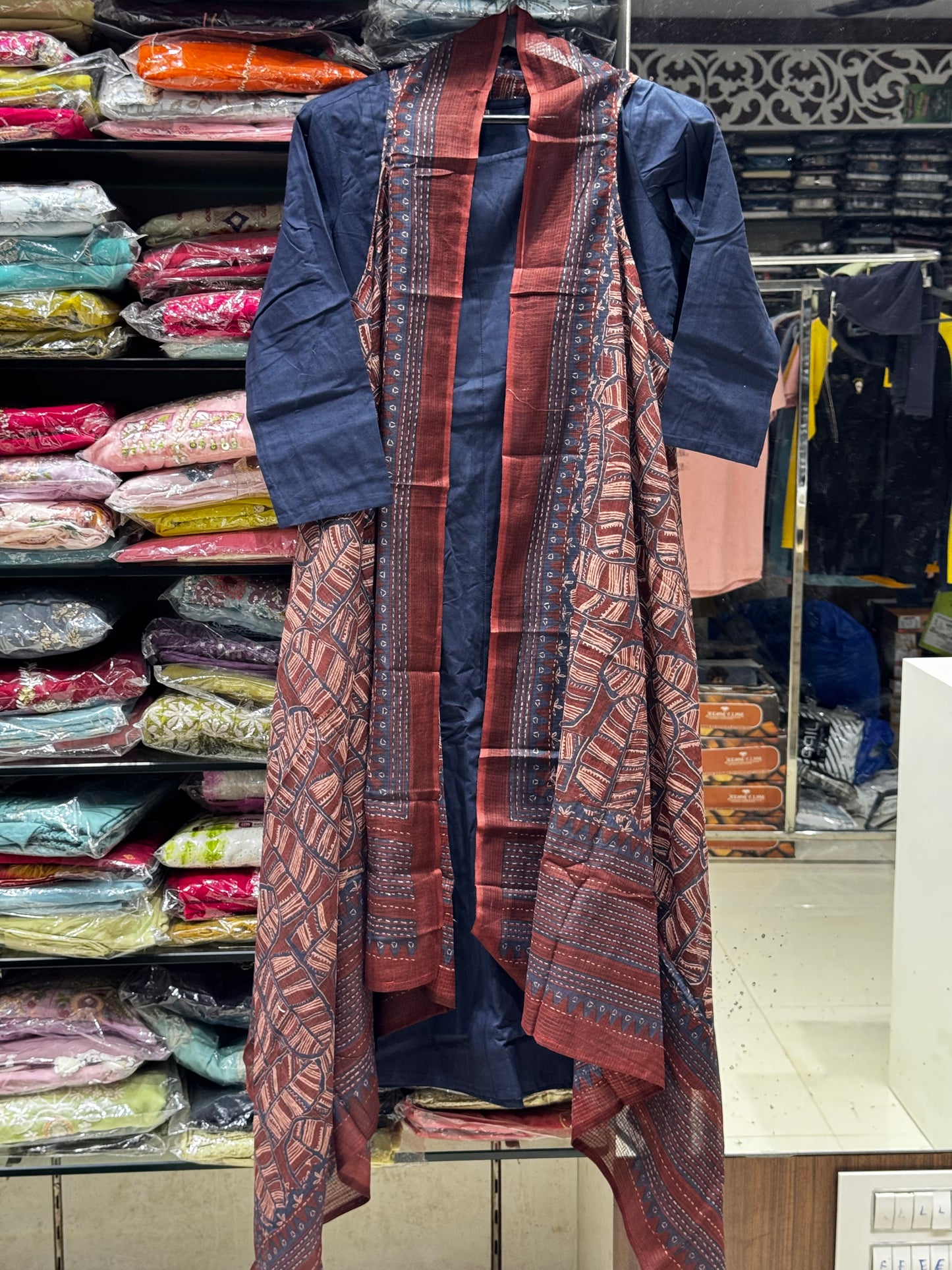 K171 Jacket style kota doriya three peice set