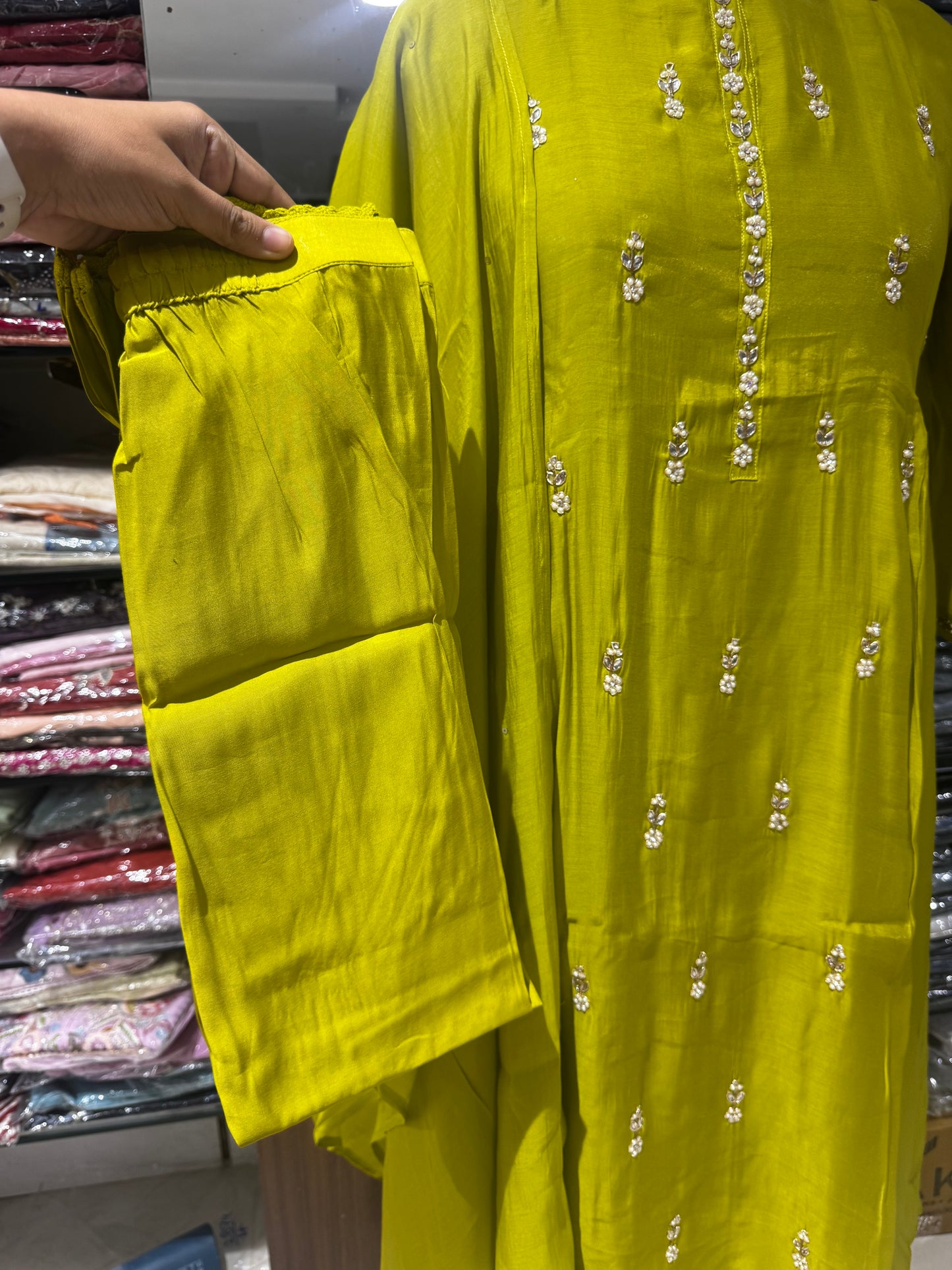 K201 Green three peice suit set
