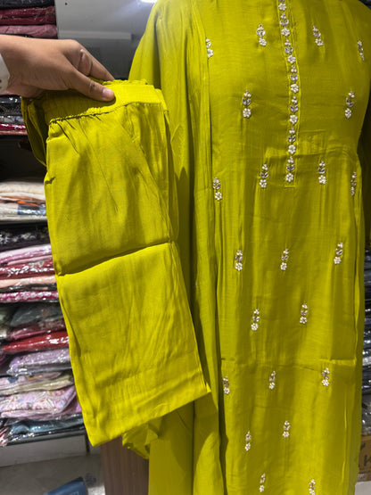 K201 Green three peice suit set