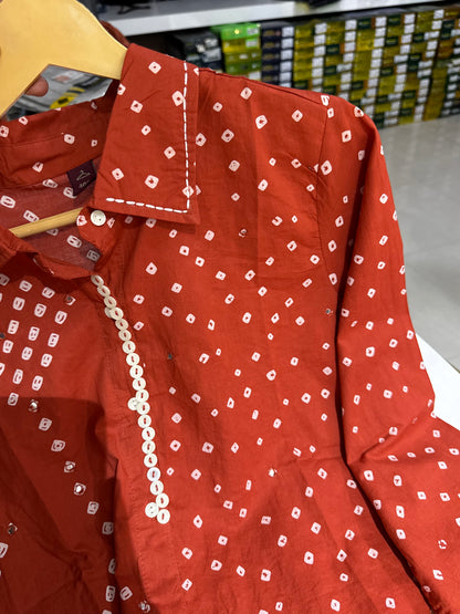 SH16 Jaipur cotton bandhini shirt