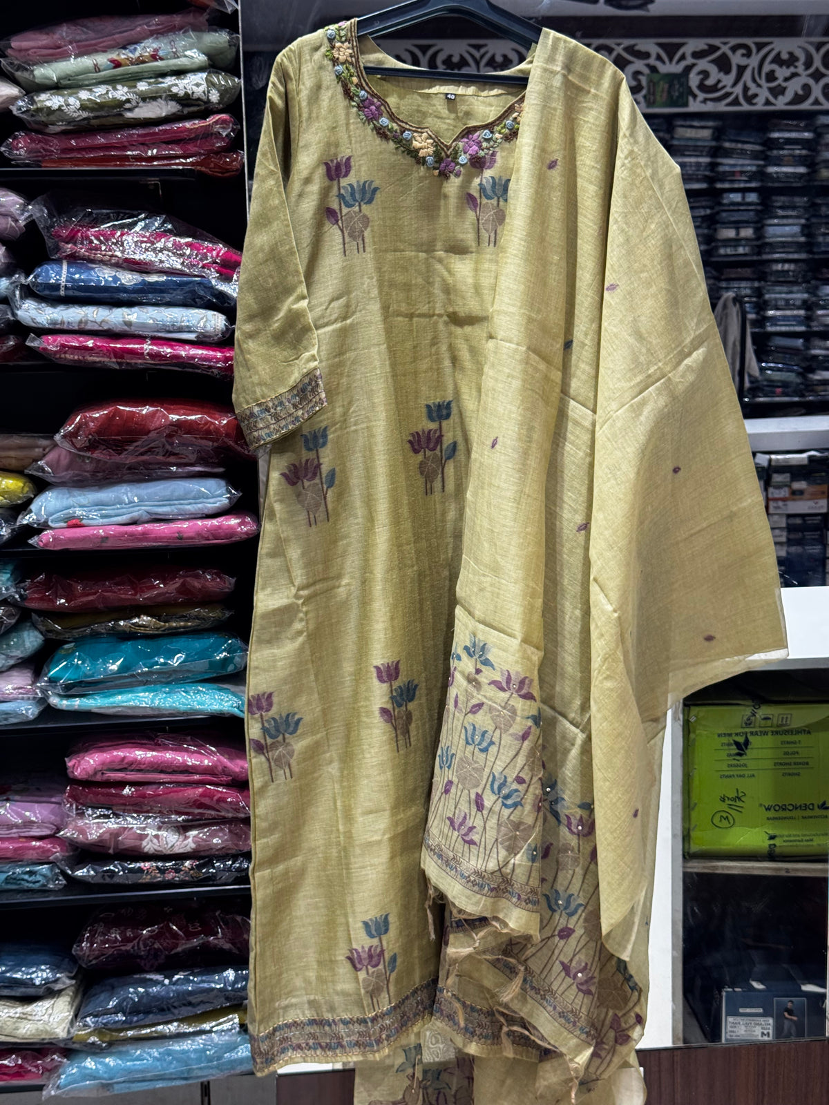 K237 Jamdani three peice suit set