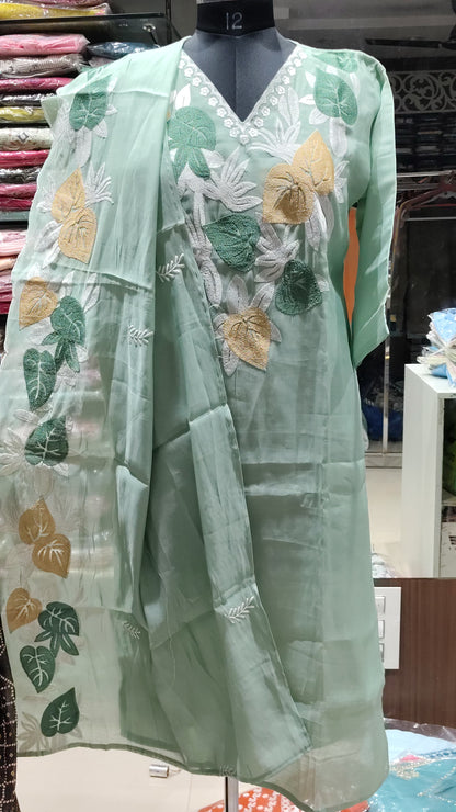 K164 Roman silk 3pc suit set