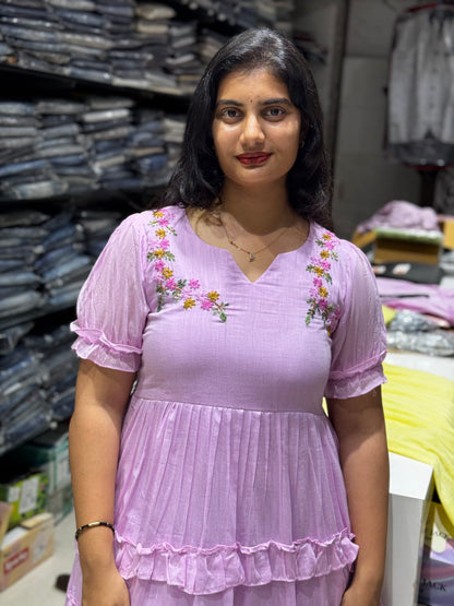 F162 Electric Lavender frills dress