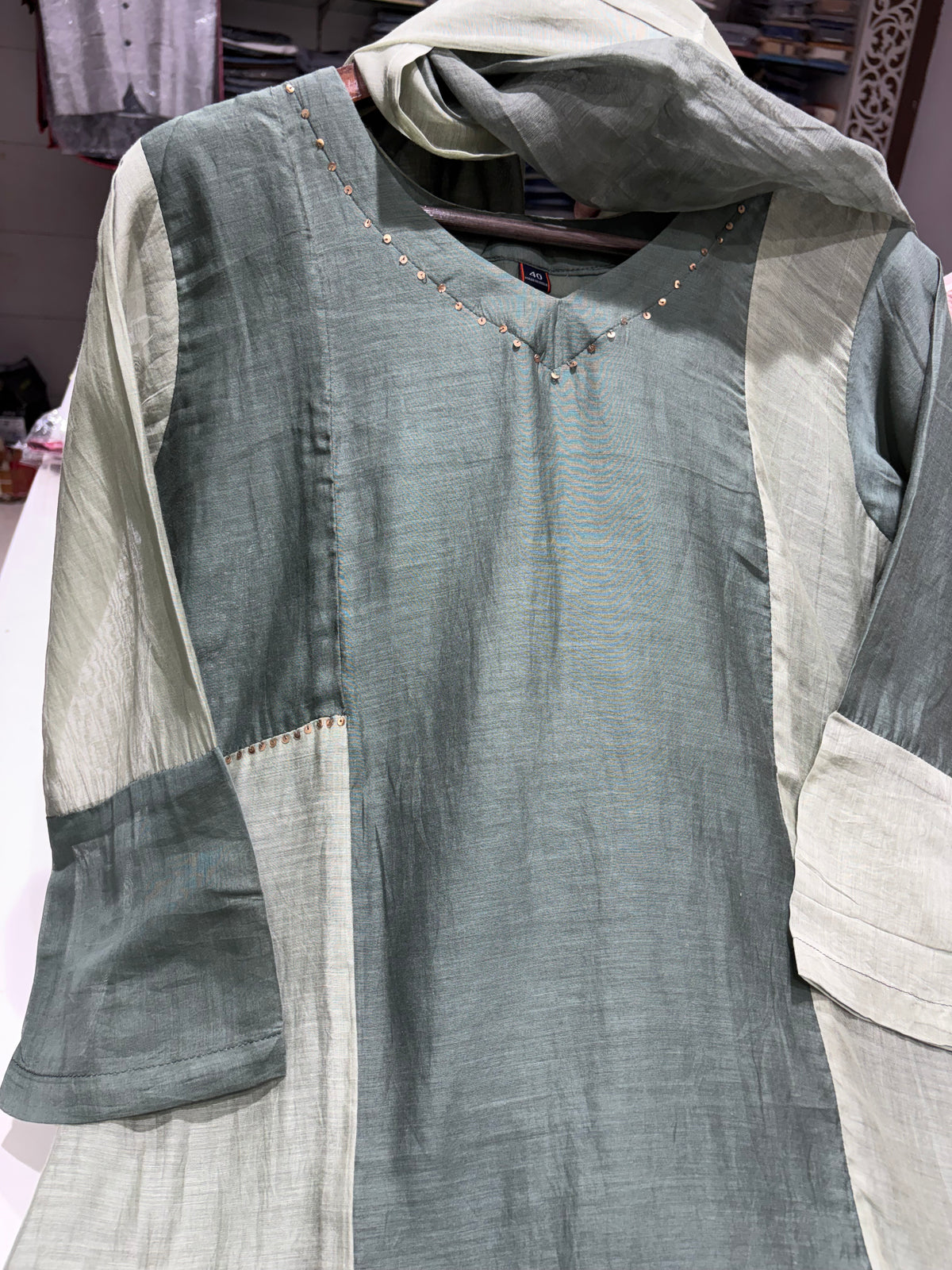 K256 Ombre shaded Benaras mulchanderi suit set