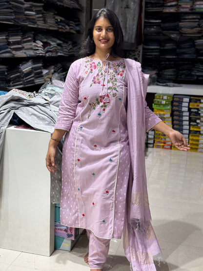 K211 Mulcotton Jamdani three peice suit set