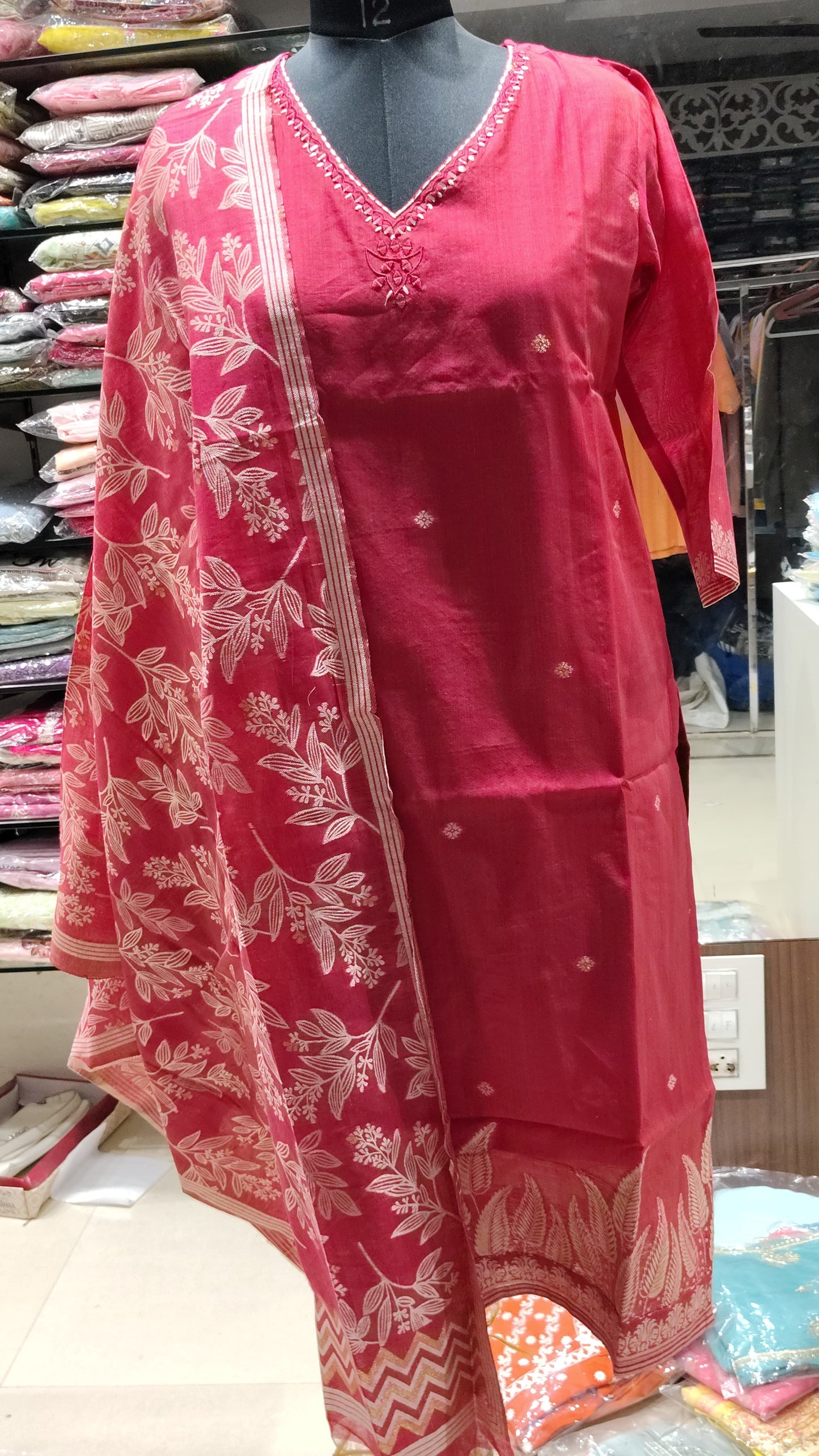 K165 Raw SILK jamdani 3pc sets
