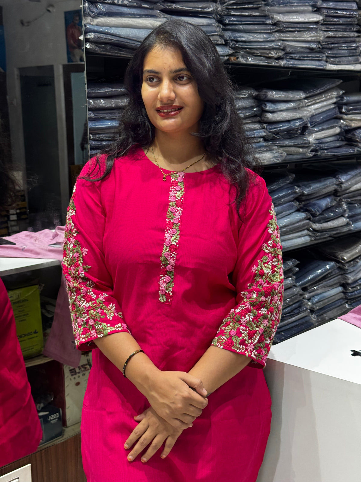 K24 HANDWORK ROUND NECK KURTI