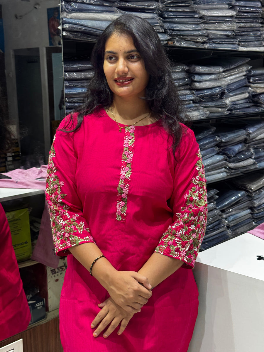 K24 HANDWORK ROUND NECK KURTI
