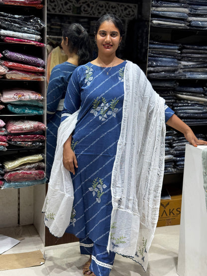 K205 Jaipur cotton applique designer style dupatta