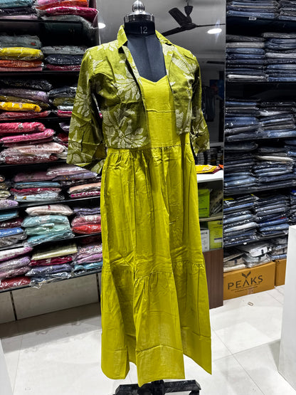 F146 Jaipur cotton jacket style gown