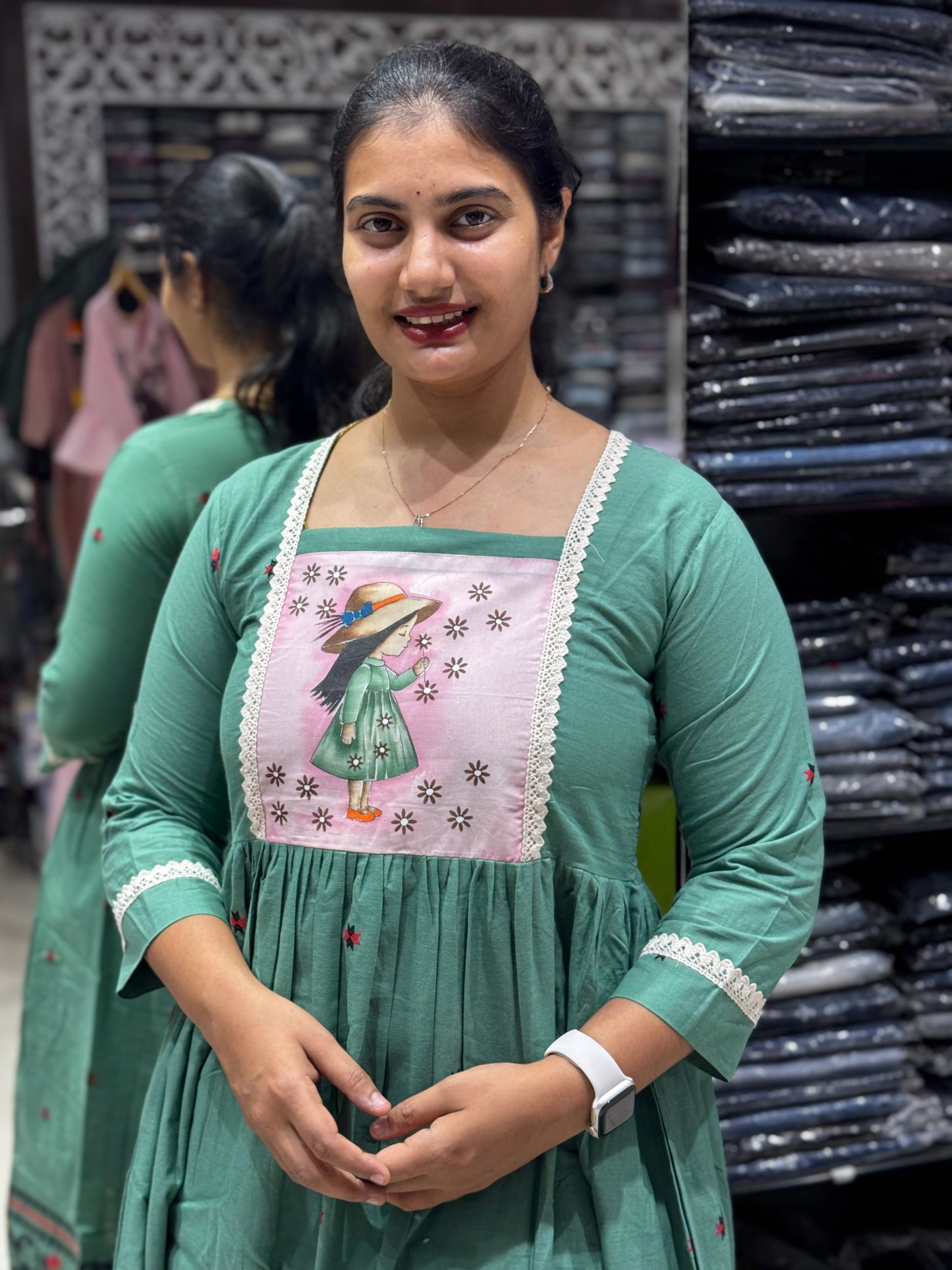 F109 Girl Jamdani gown