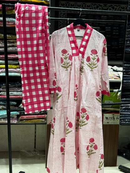 C111 Checks cotton cord set