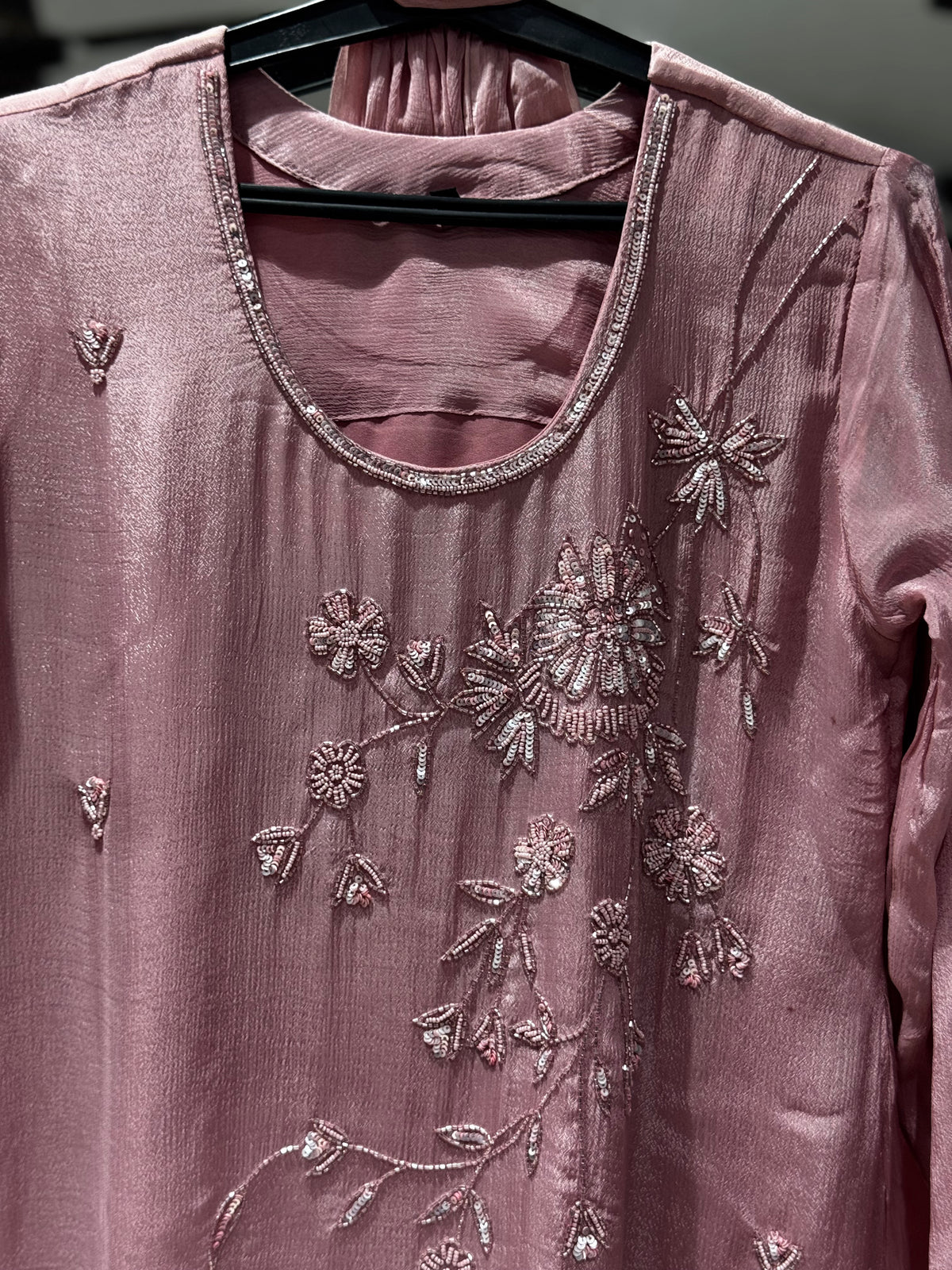 K229 chinon silk three peice suit set