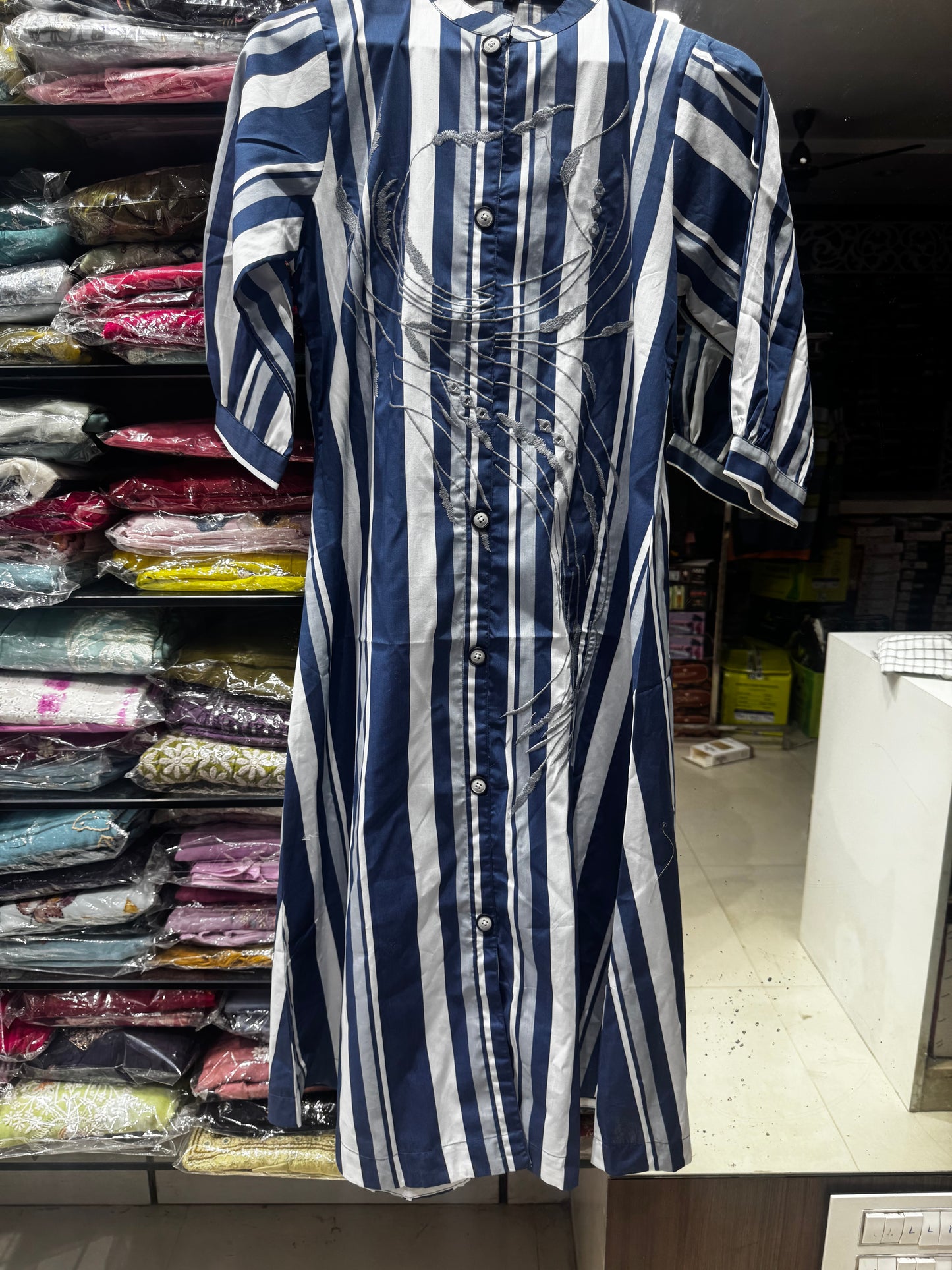 F116 cotton stripes frock