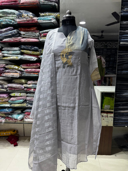 K182 Benras mulchanderi with tissue applique work