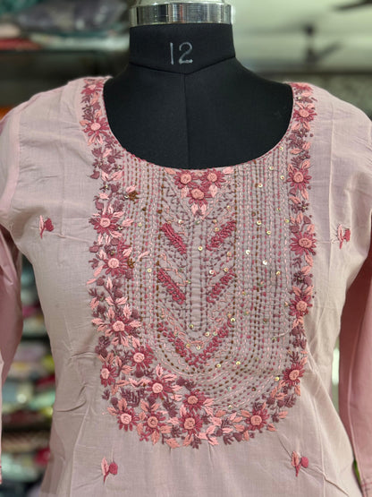 T34 Jaipur cotton Kantha work kurti