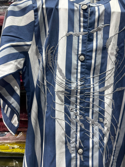 F116 cotton stripes frock