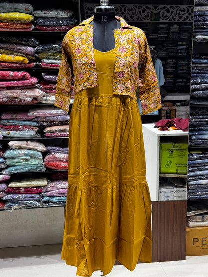 F146 Jaipur cotton jacket style gown