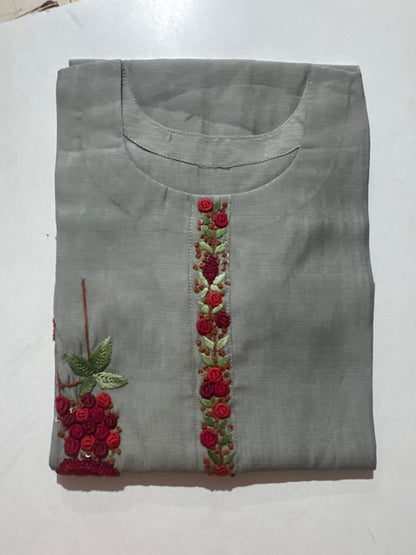 T35 Vatican silk knot work kurti