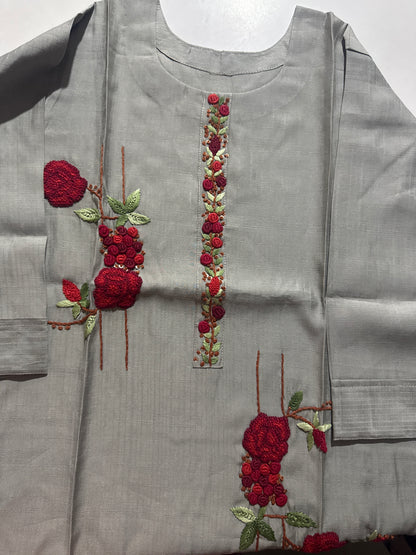 T35 Vatican silk knot work kurti