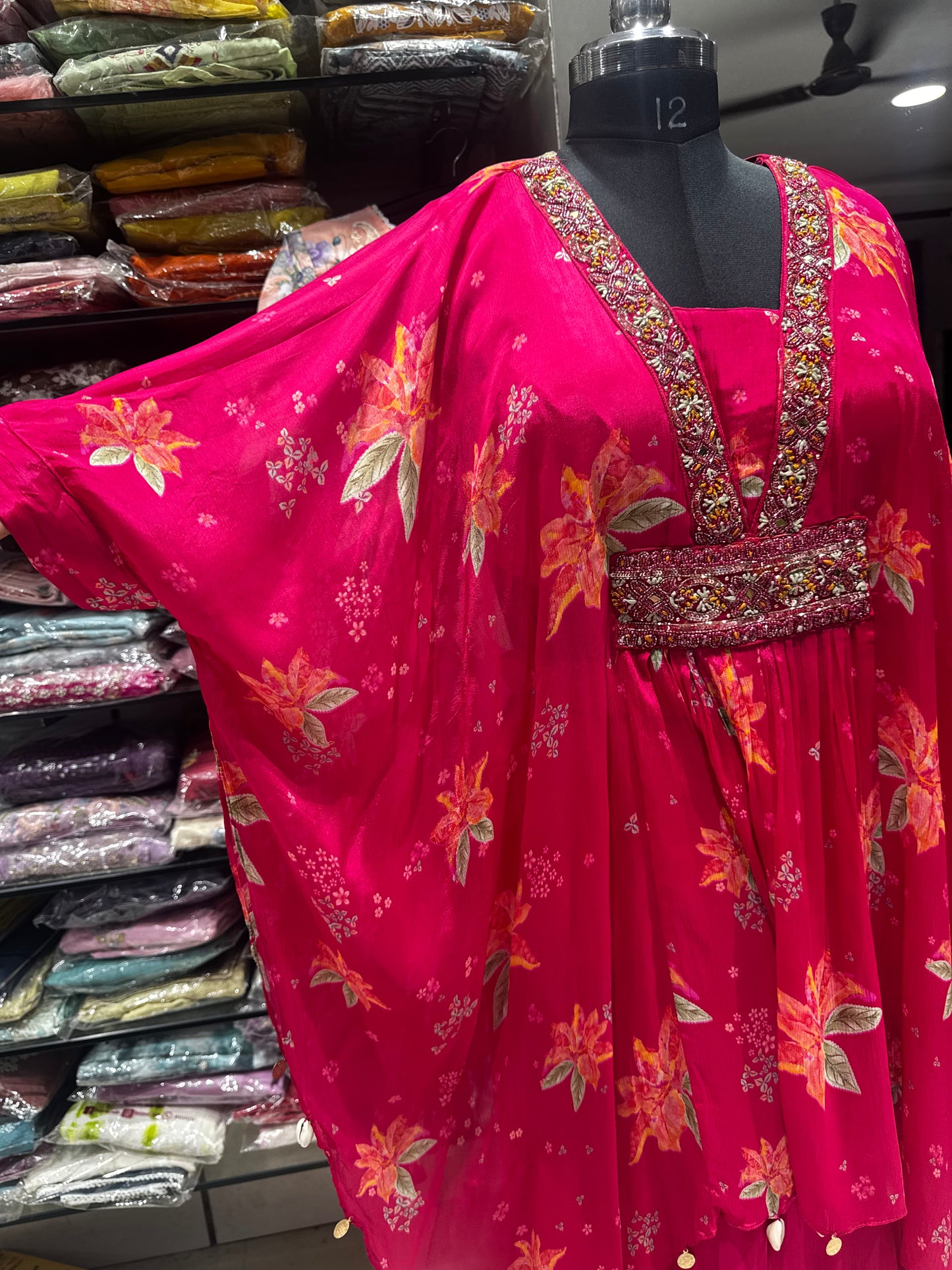 IN 19 indowestern pink kaftan Plazzo set