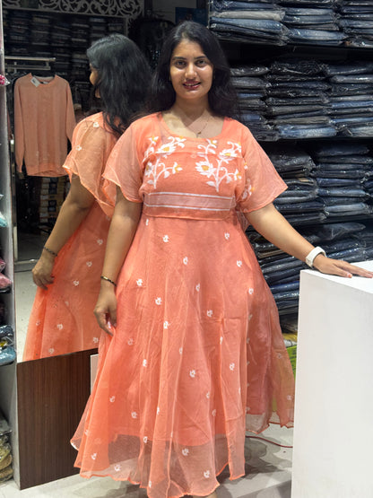 F140 Jamdani Poncho dress