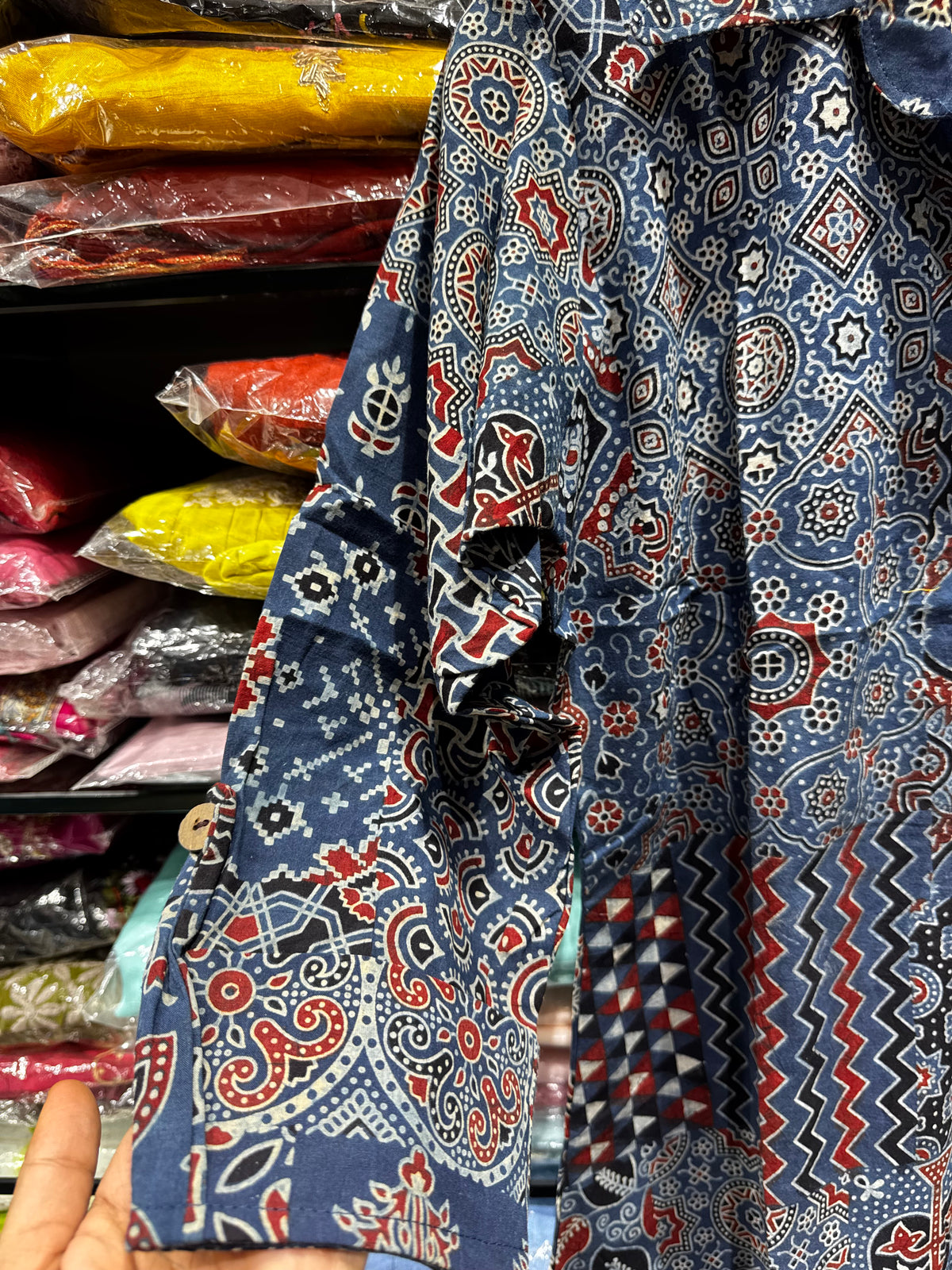 SH19 Ajarkh Jaipur cotton shirt style tunic