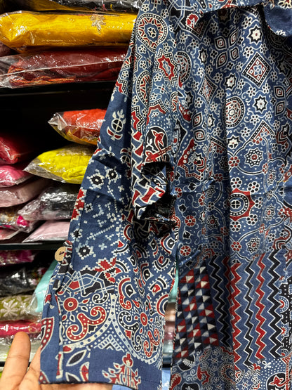 SH19 Ajarkh Jaipur cotton shirt style tunic