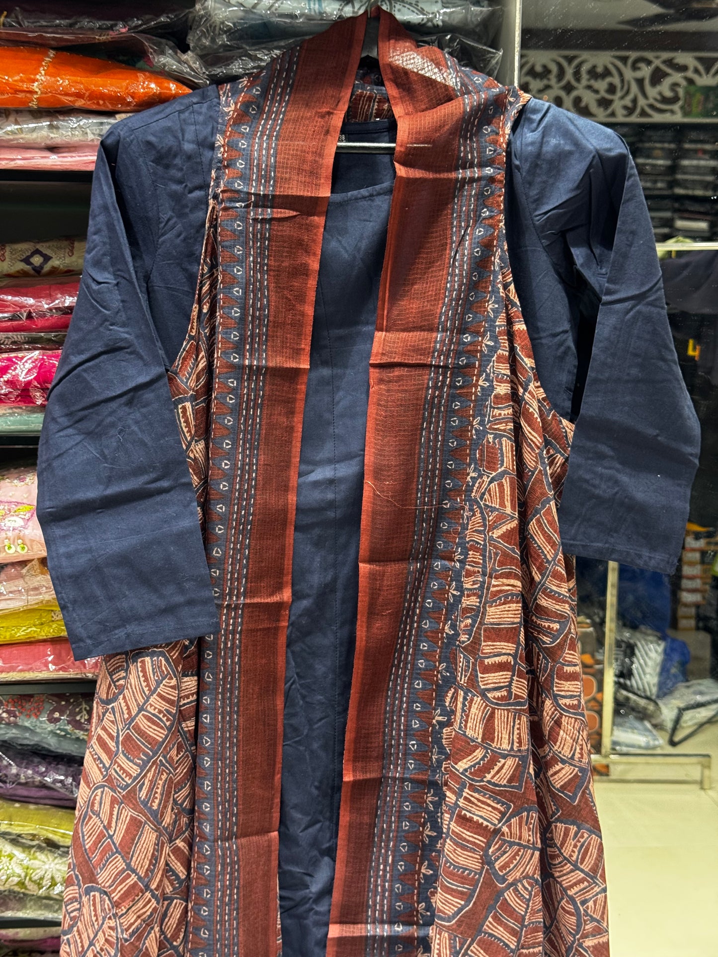 K171 Jacket style kota doriya three peice set