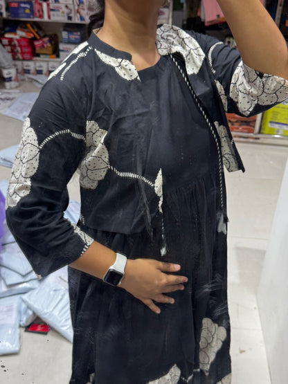 F118 Jacket style jaipur  cotton frock